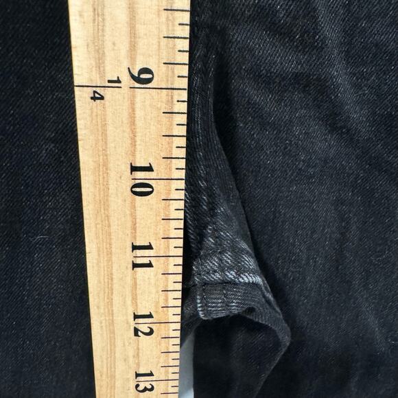 Abercrombie & Fitch The Mom High Rise Straight Distressed Black Jeans 29/8R - Picture 3 of 7